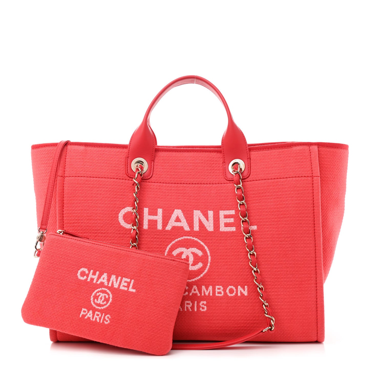 Canvas Large Deauville Tote Red