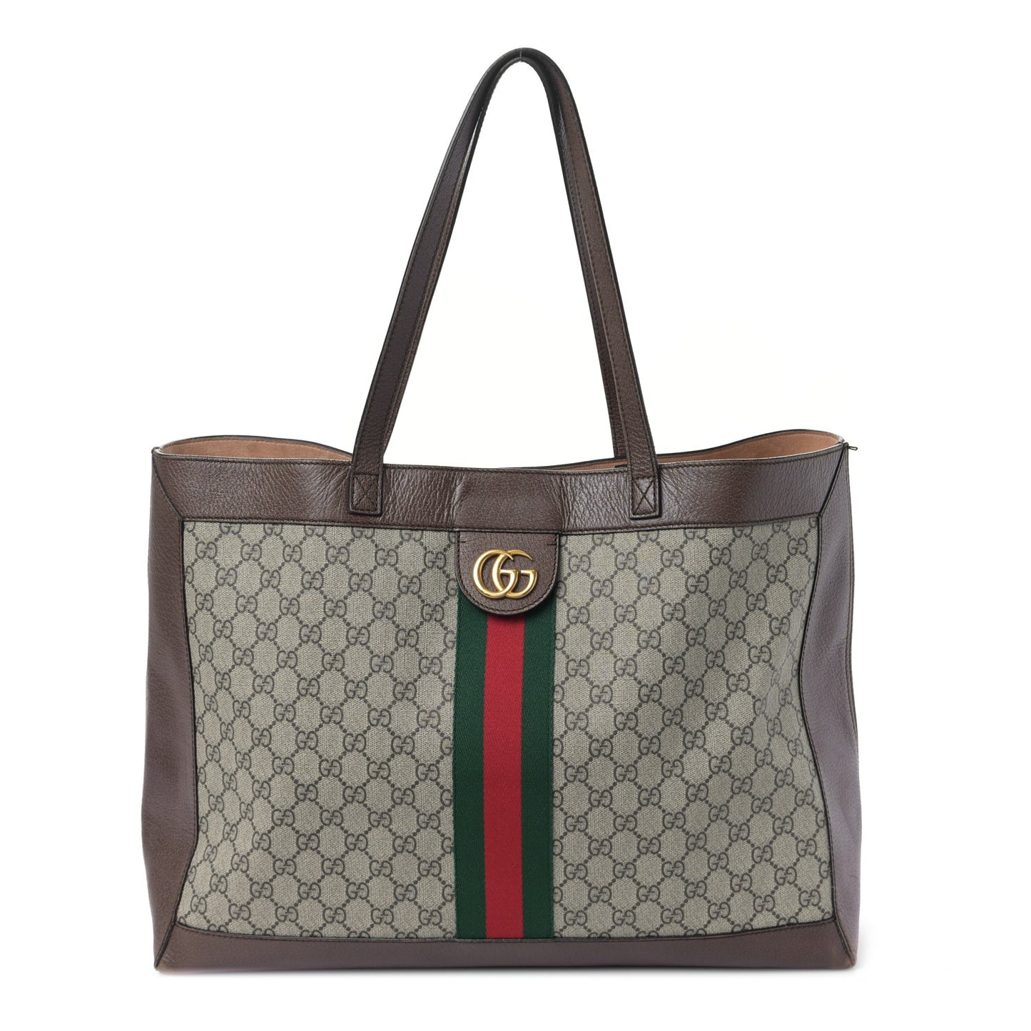 GG Supreme Monogram Web Ophidia Tote Brown