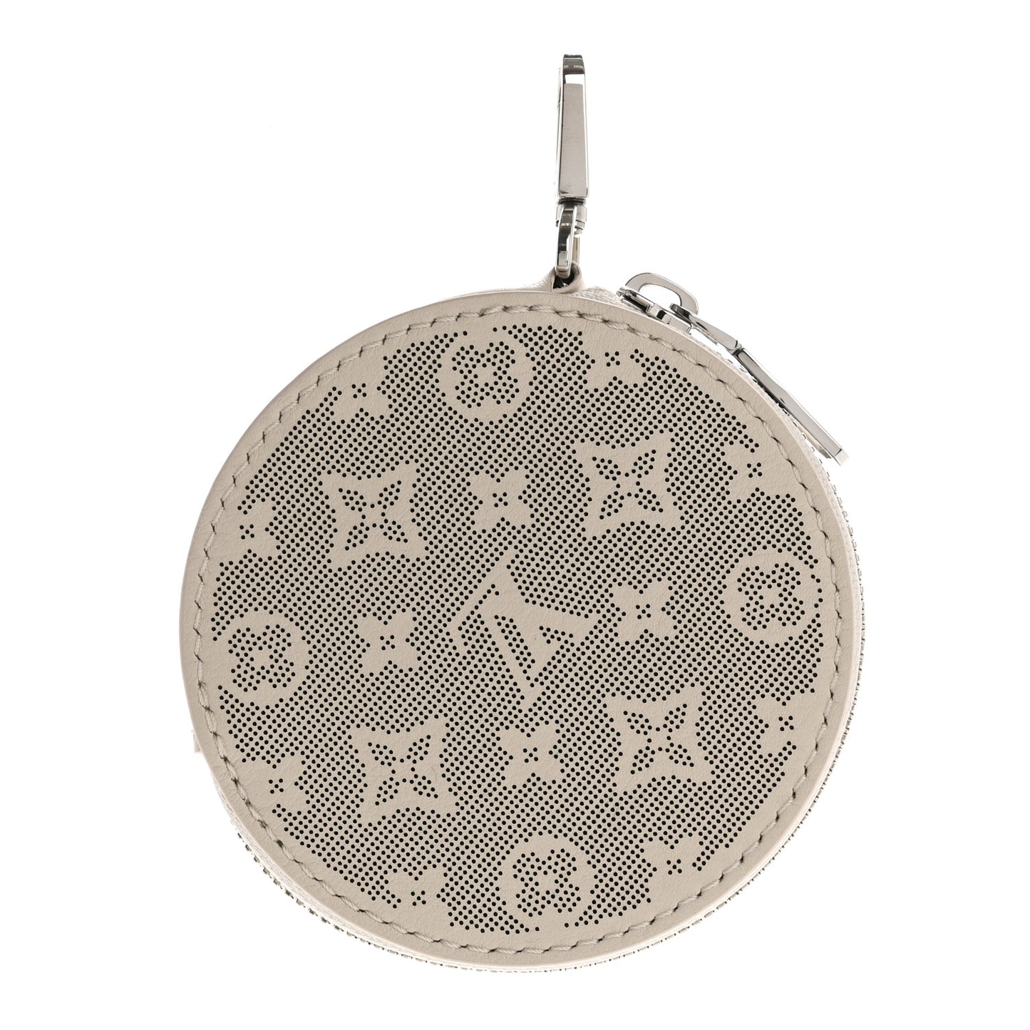 Perforated Mahina Round Coin Purse Gris