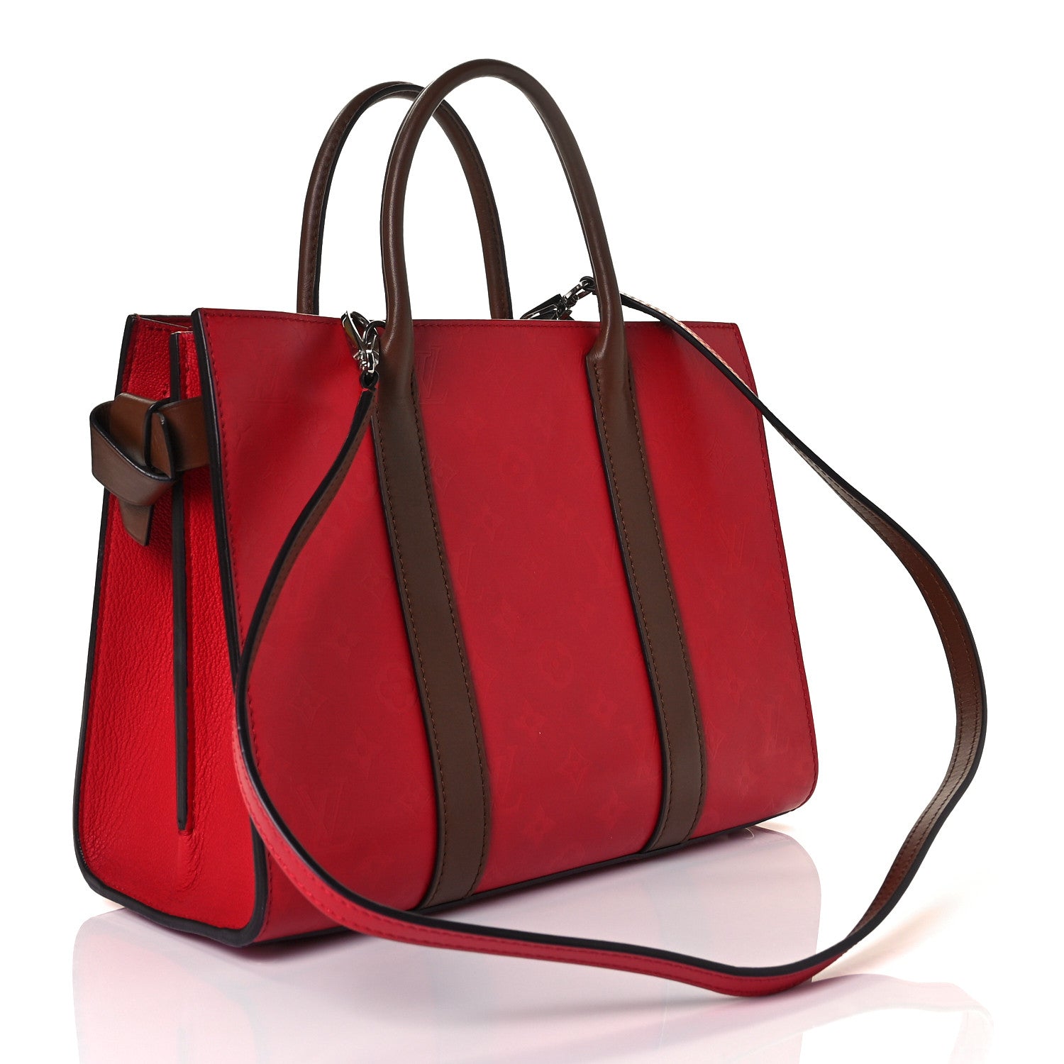 Louis Vuitton Monogram Cuir Plume Very Tote MM Rubis Noisette 3 of 8