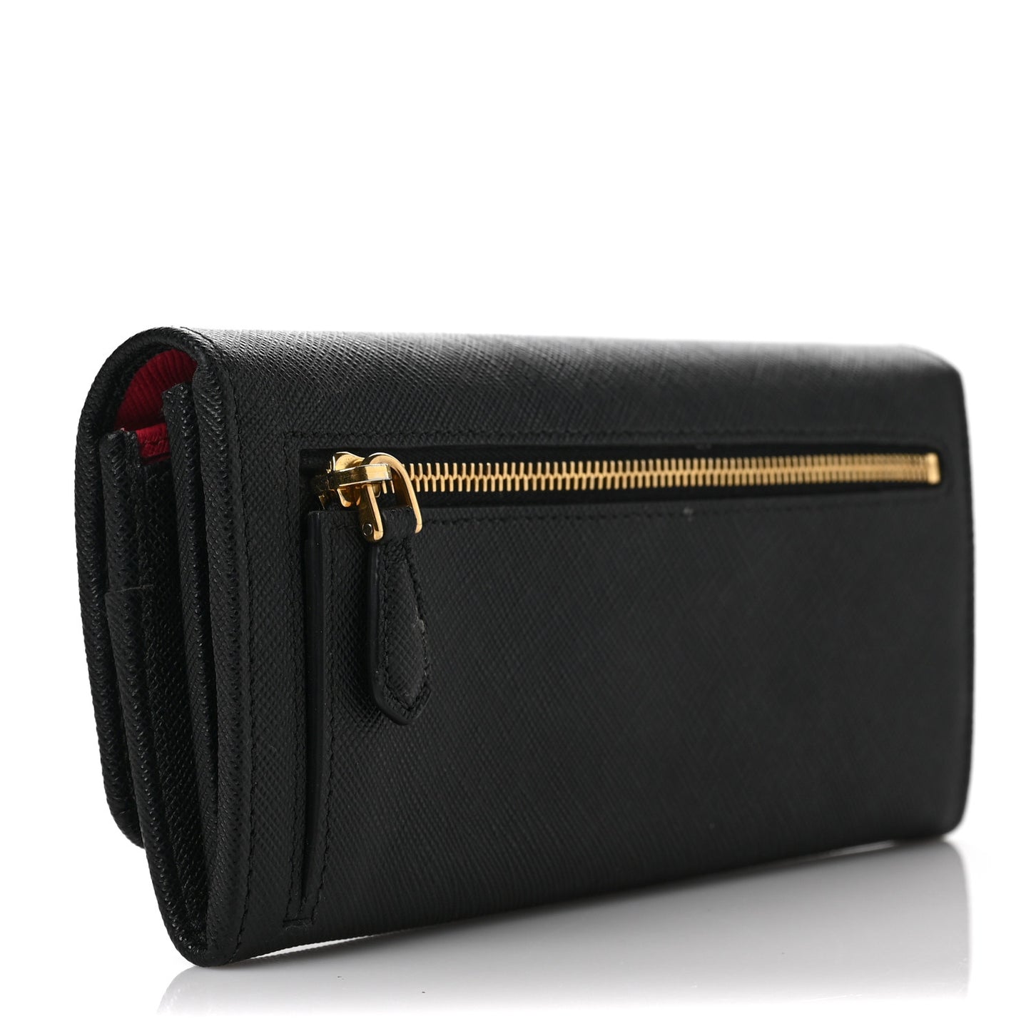 Saffiano Continental Flap Wallet Black Ibisco