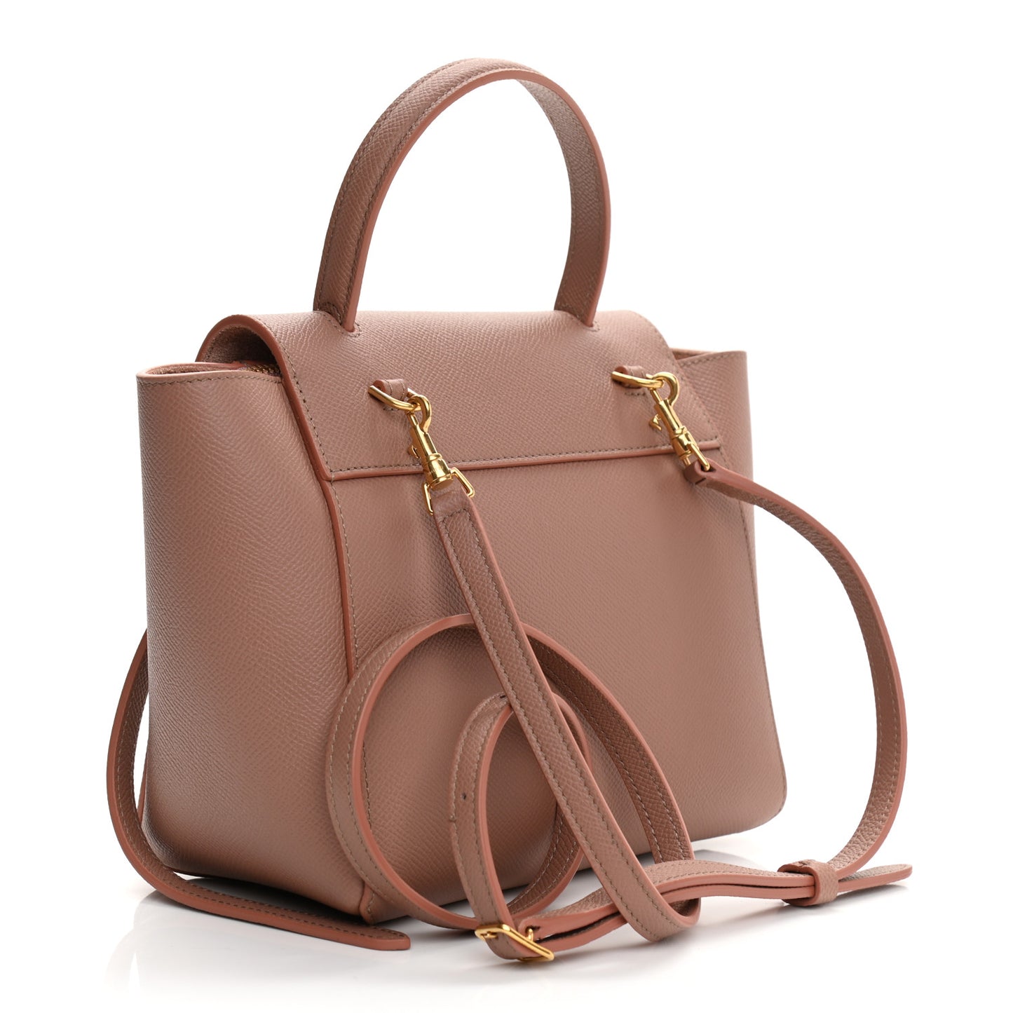Grained Calfskin Nano Belt Bag Antique Rose