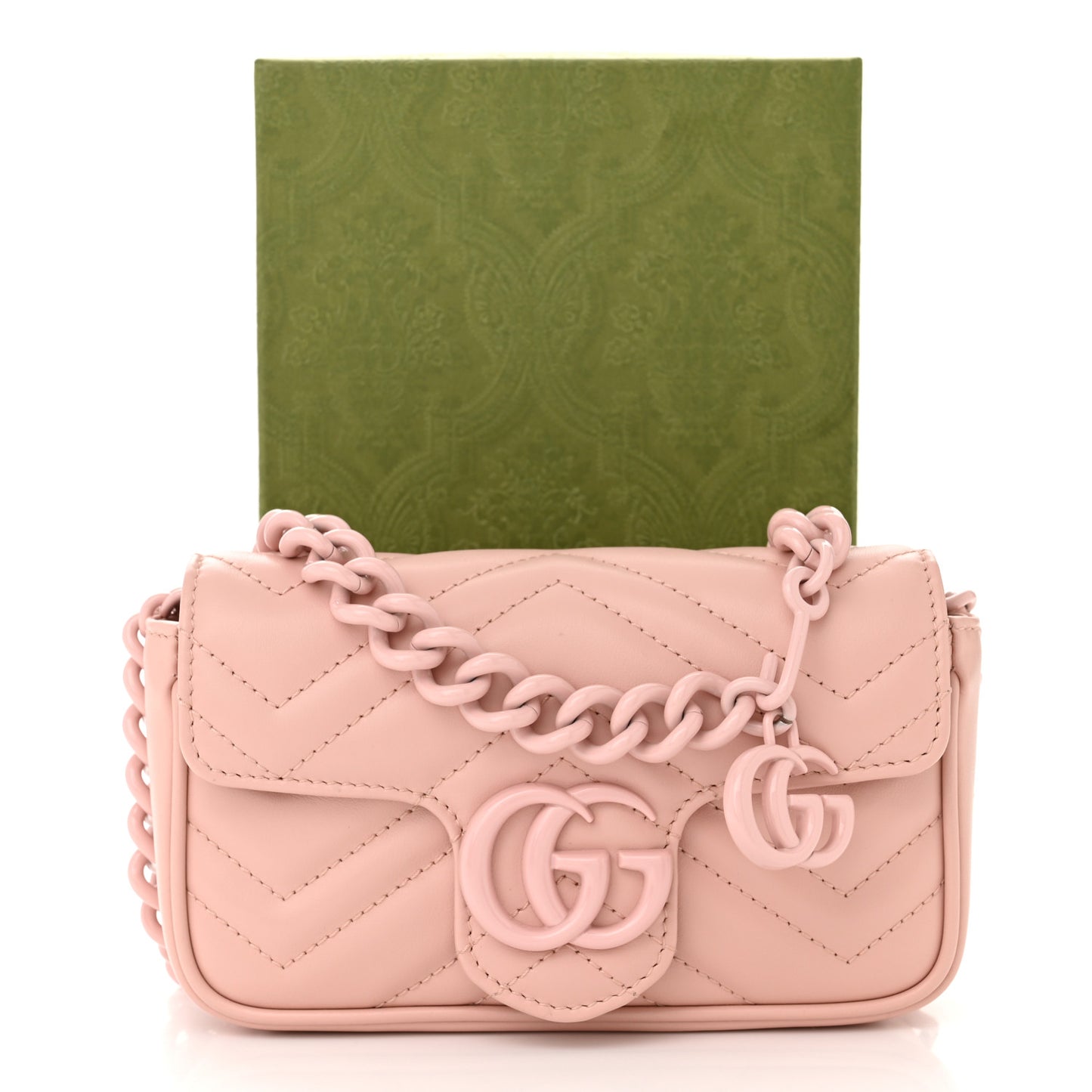 Calfskin Matelasse Monochrome GG Marmont Chain Belt Bag Perfect Pink