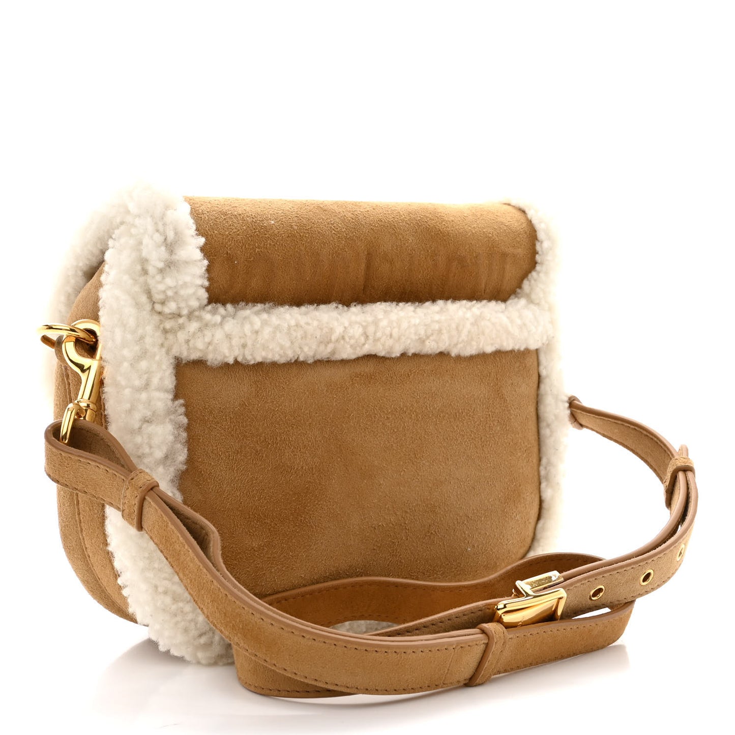 Suede Shearling Medium Bobby Flap Natural