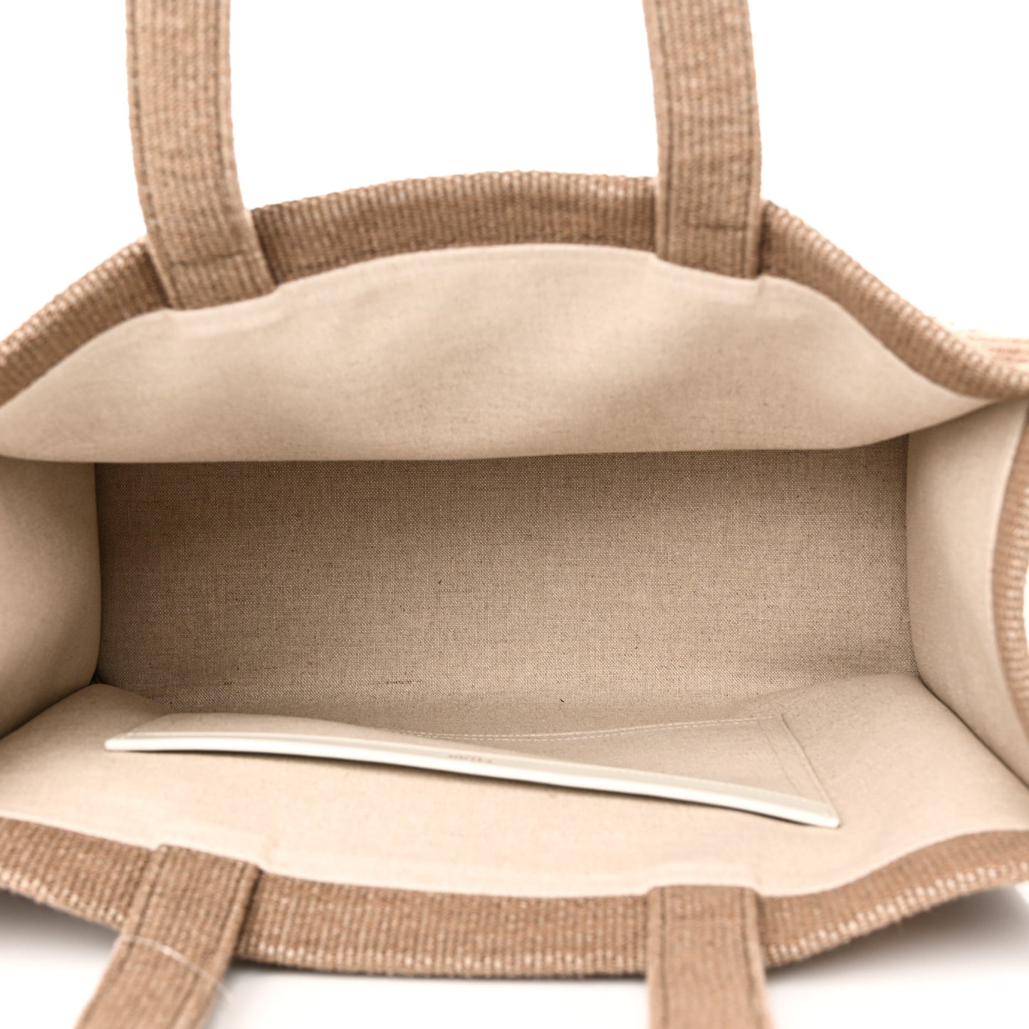 Canvas Calfskin Large Cabas Thais Natural White