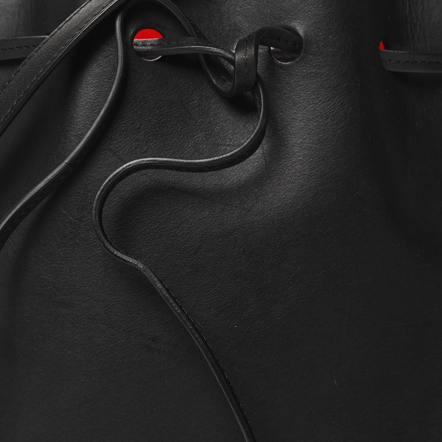 Calfskin Mini Bucket Bag Black Flamma