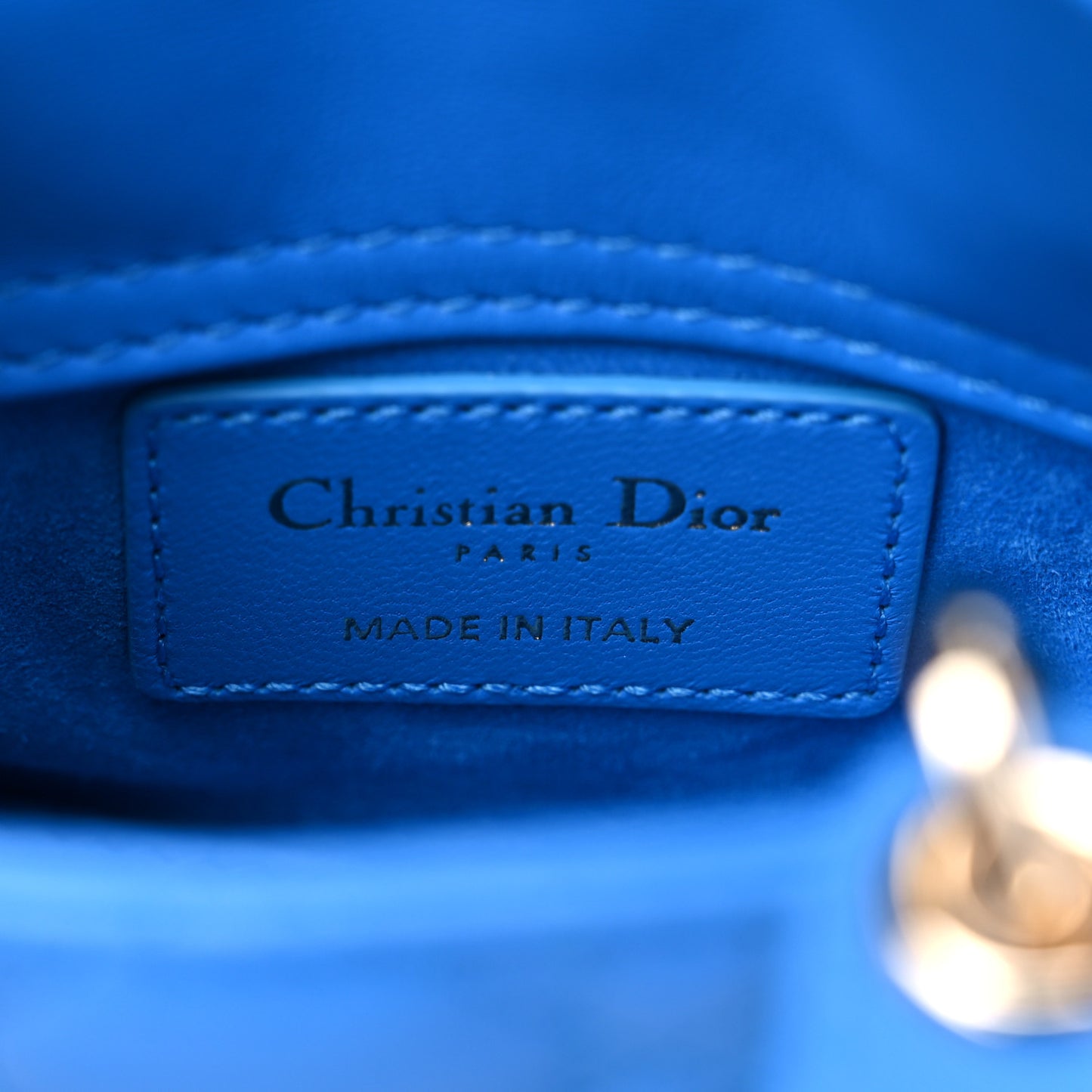 Lambskin Cannage Micro Lady Dior Blue