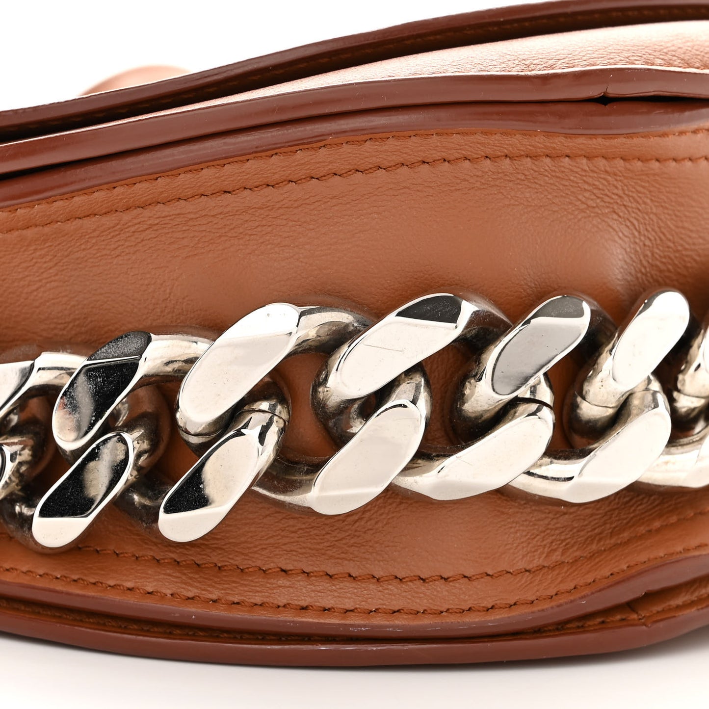 Calfskin Infinity Saddle Bag Cognac