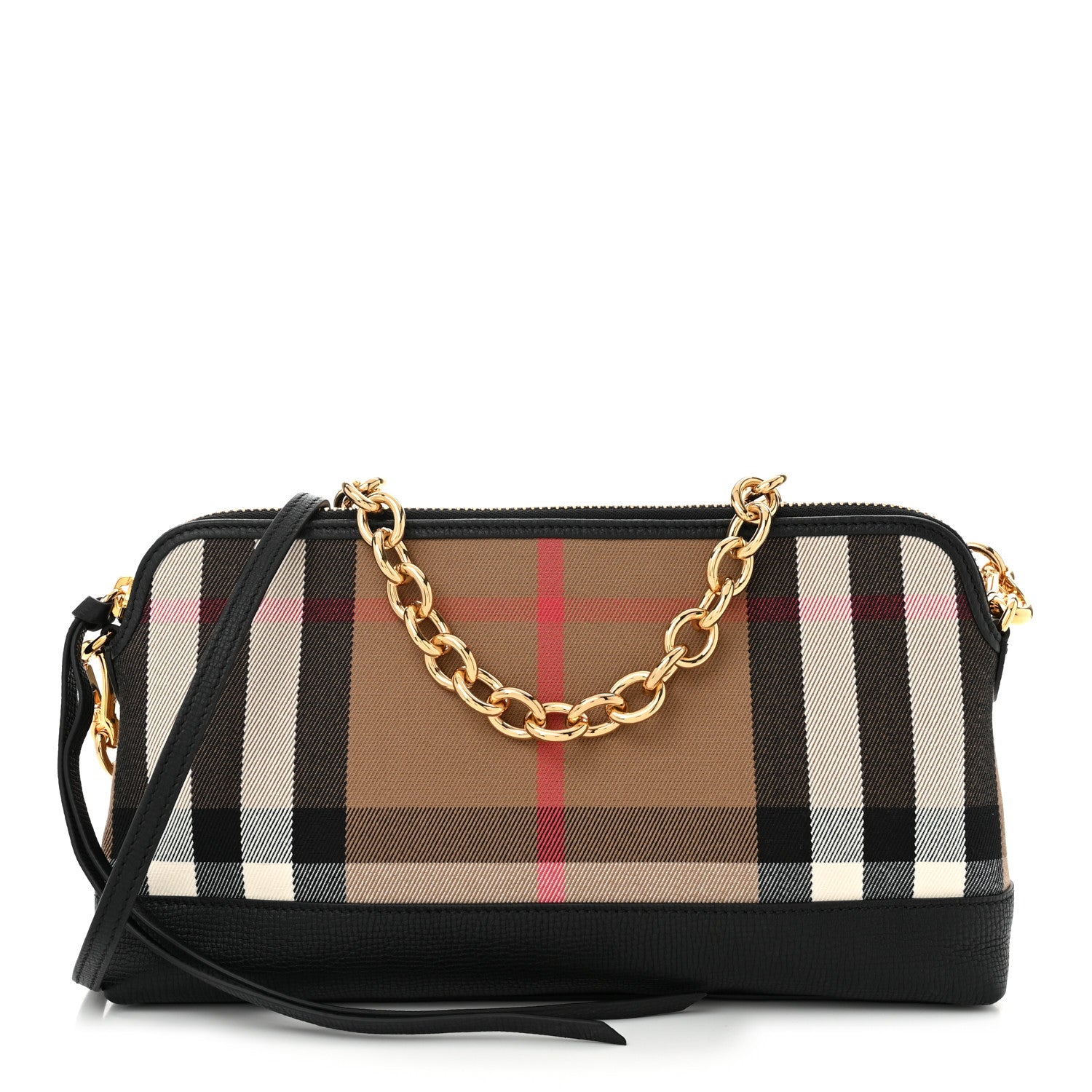 Burberry Derby House Check Abingdon Convertible Clutch Black