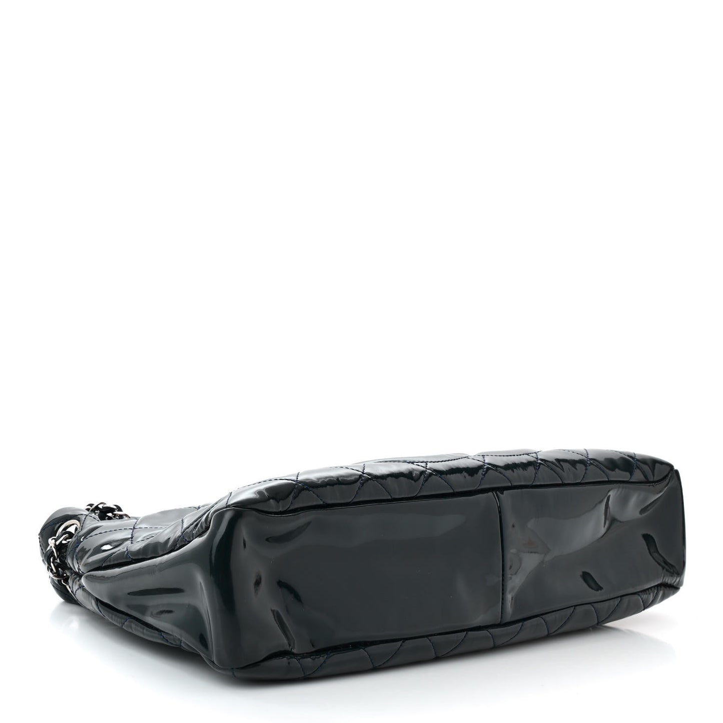 Patent Quilted Timeless CC Soft Tote Blue