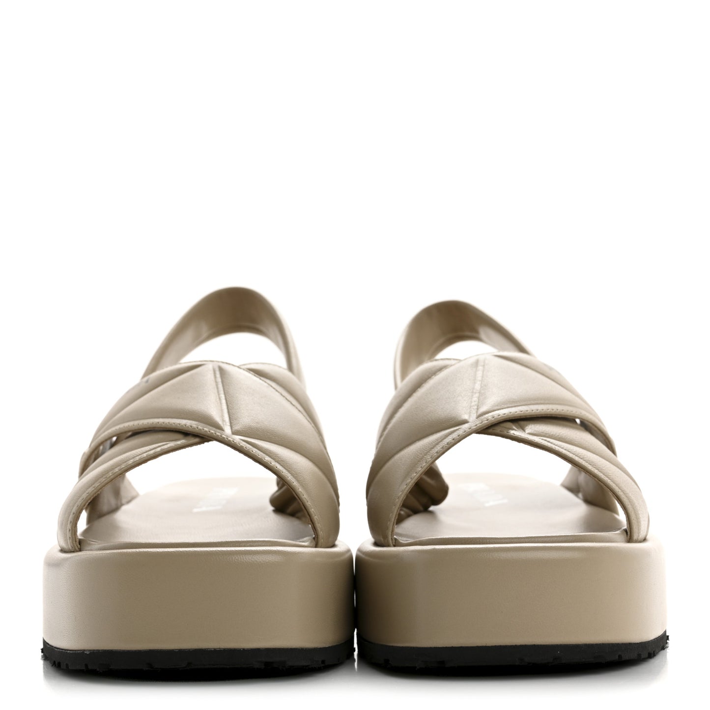 Nappa Quilted Padded Platform Slingback Sandals 37.5 Deserto
