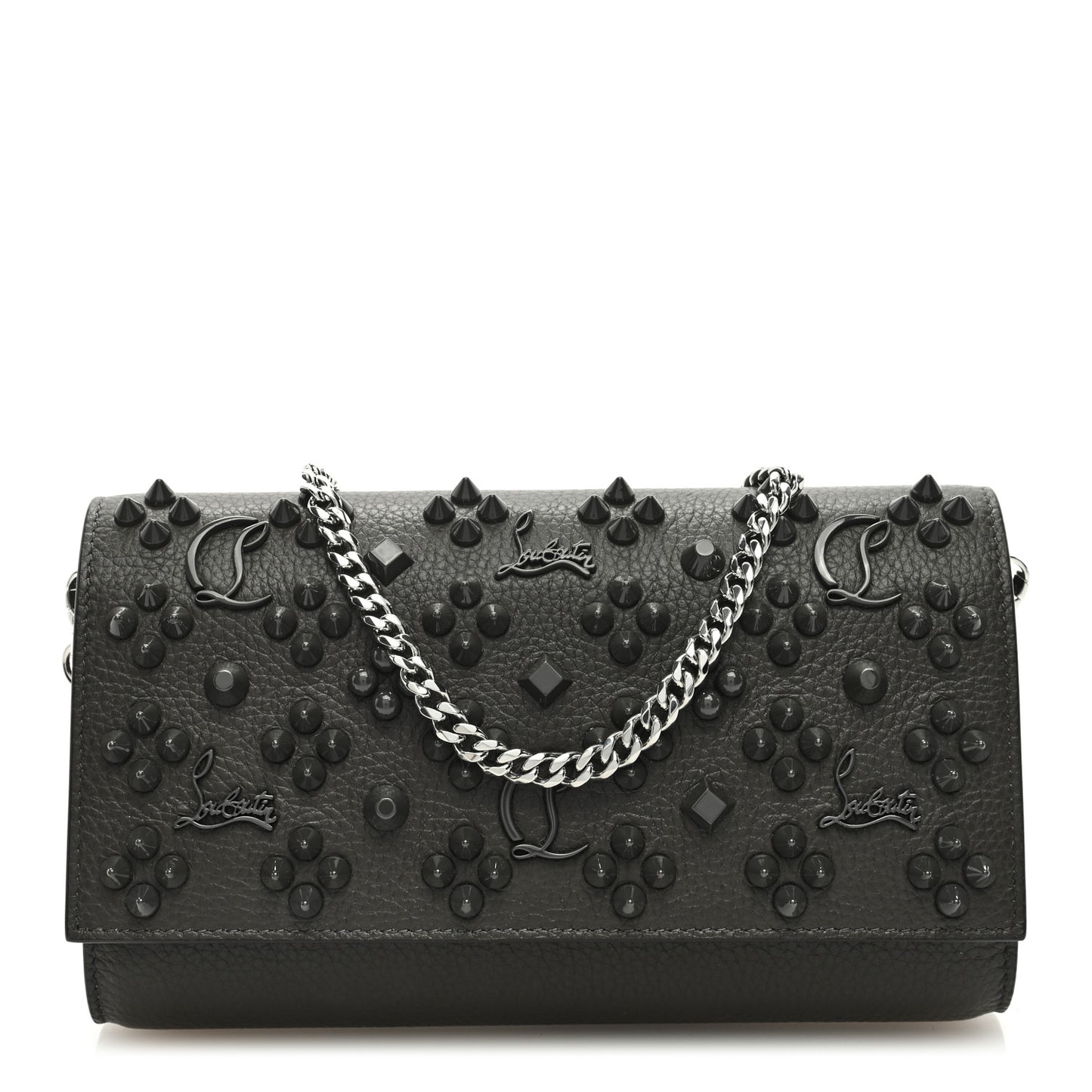 Calfskin Spikes Loubinthesky Paloma Wallet On Chain Rocket
