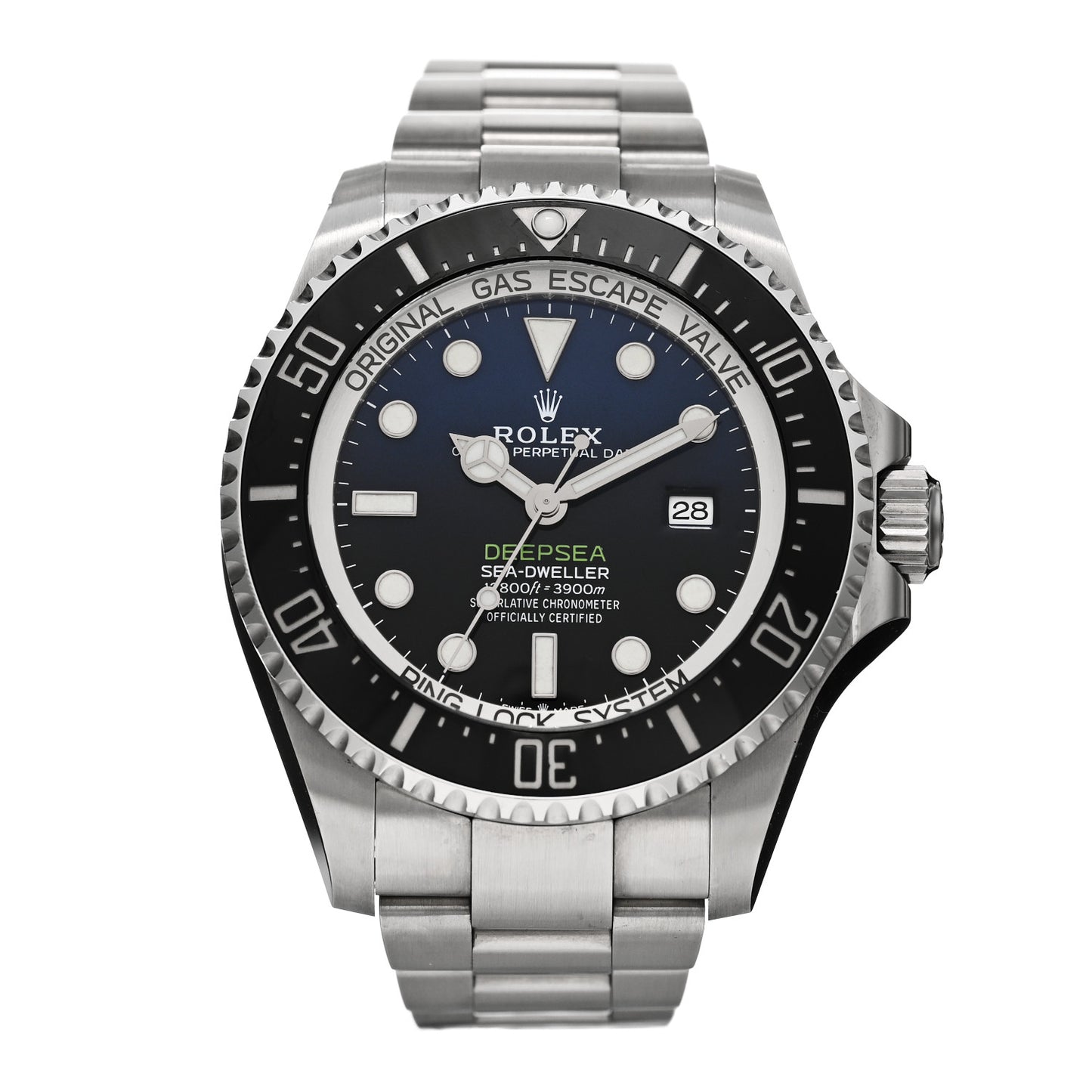 Stainless Steel 44mm Oyster Perpetual Date Sea-Dweller Deepsea James Cameron Watch Blue 126660