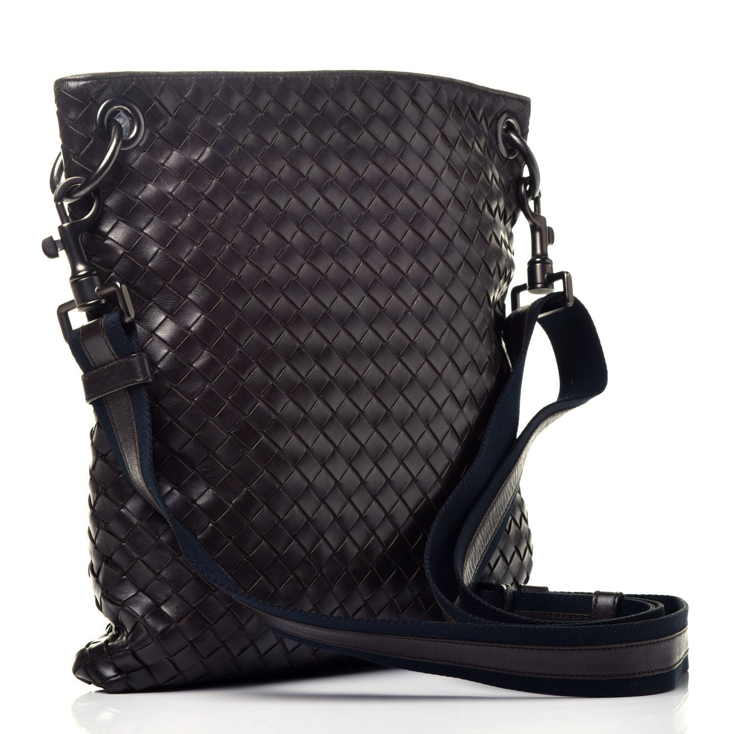 Nappa Intrecciato VN Crossbody Messenger Bag Ebano