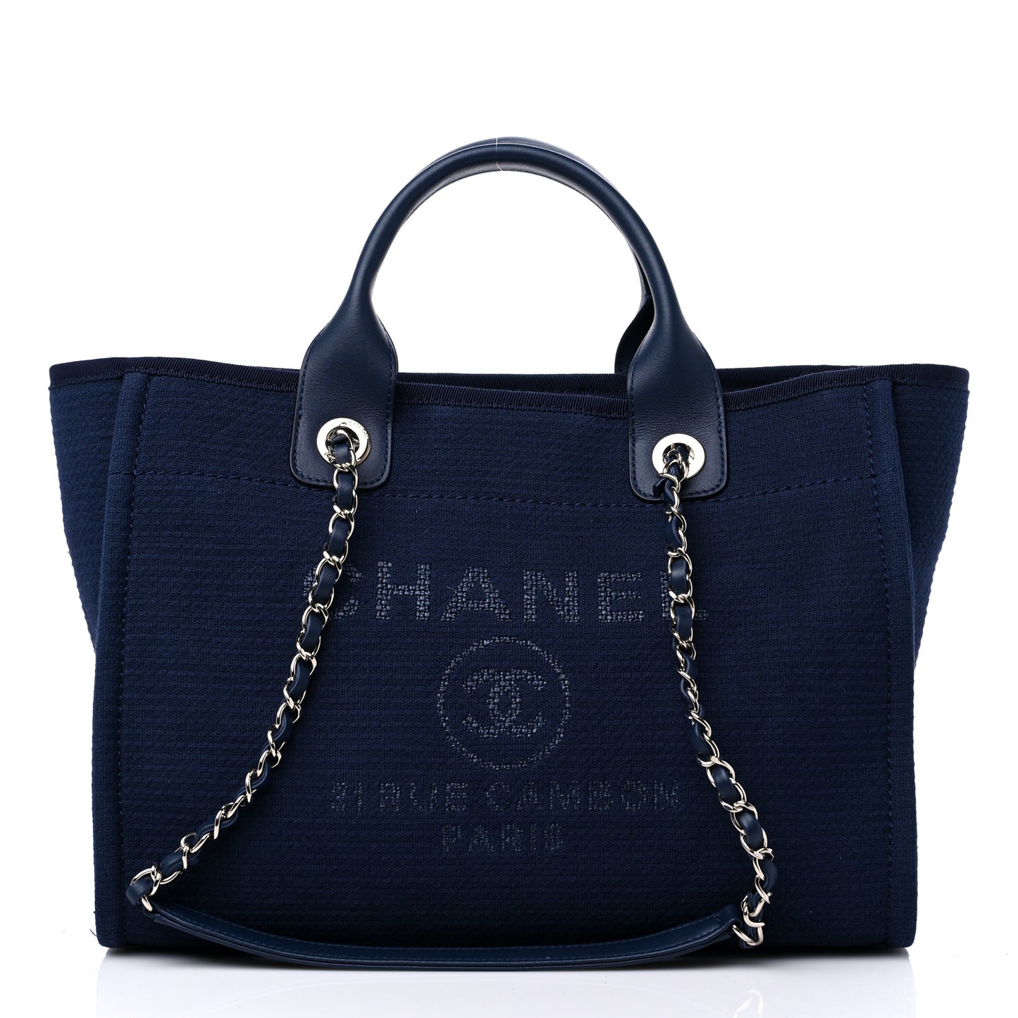 Mixed Fibers Small Deauville Tote Navy Blue