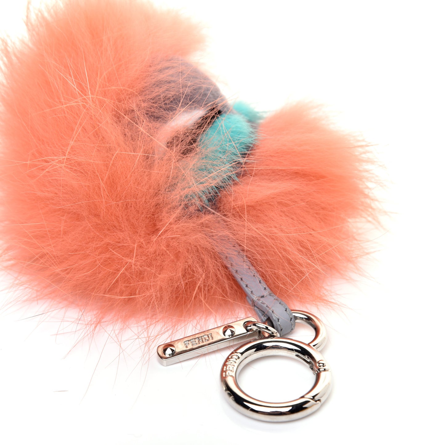 Fox Mink Rabbit Fur Vitello Dolce Mini Monster Bag Bug Charm Flamingo Multicolor