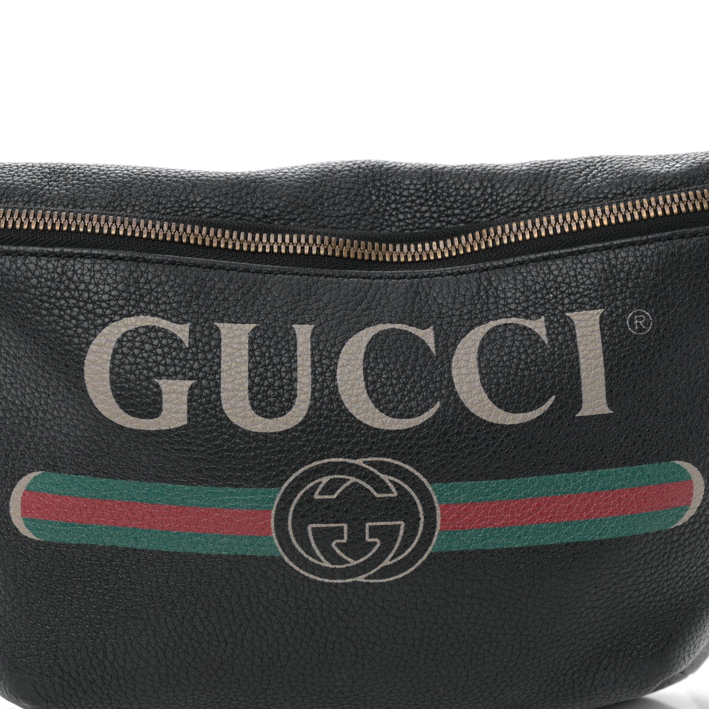 Grained Calfskin Logo Belt Bag Black