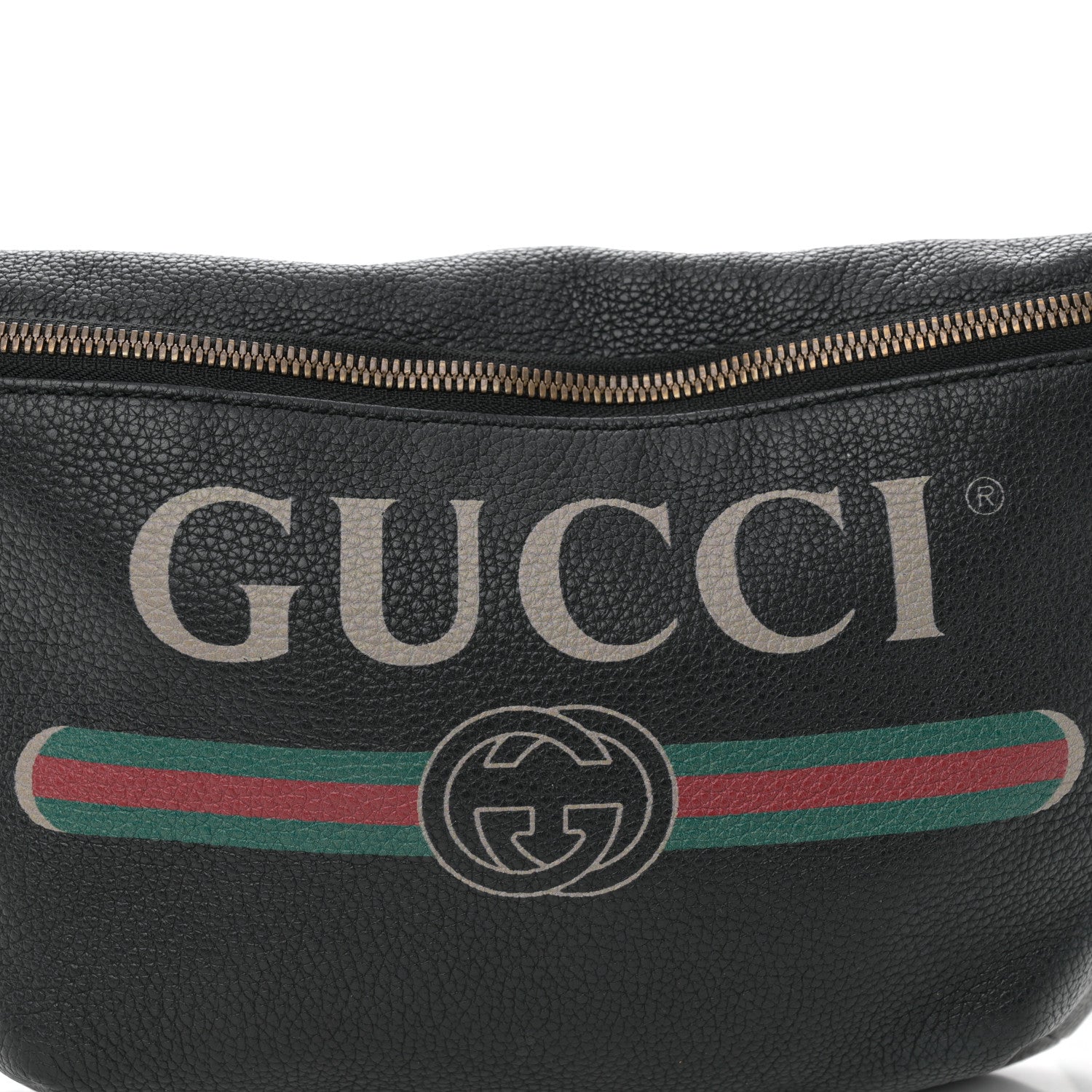 Gucci Grained Calfskin Logo Belt Bag Black 8 of 10