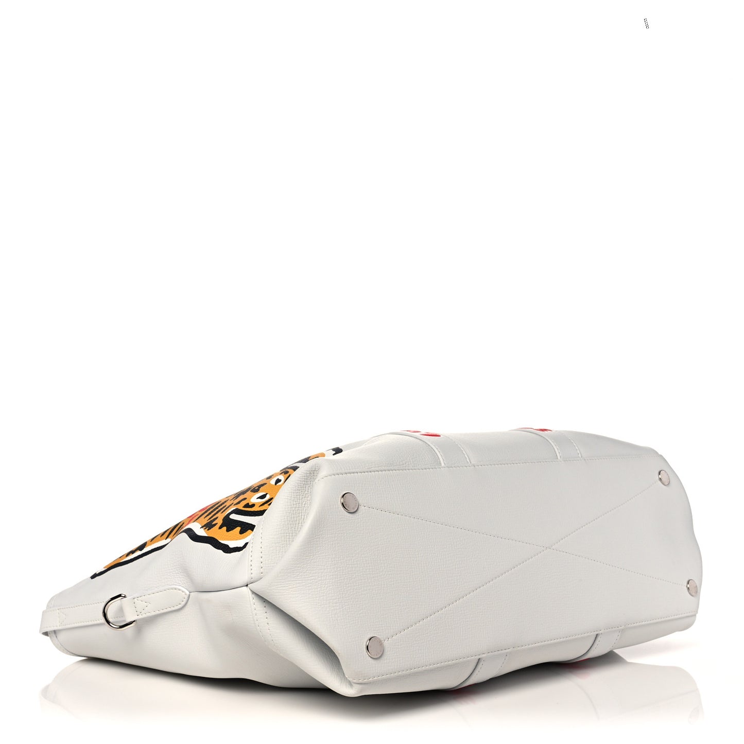 X NIGO Calfskin Tiger Journey Tote White