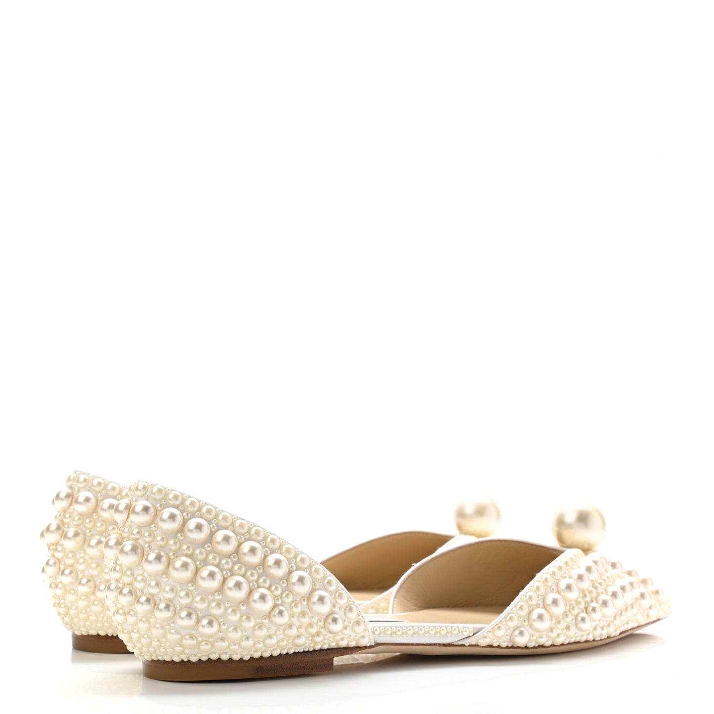 Pearl Satin Sabine Flats 39 White