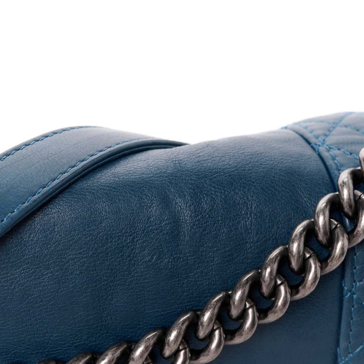 Calfskin Medium Boy Reverso Flap Blue