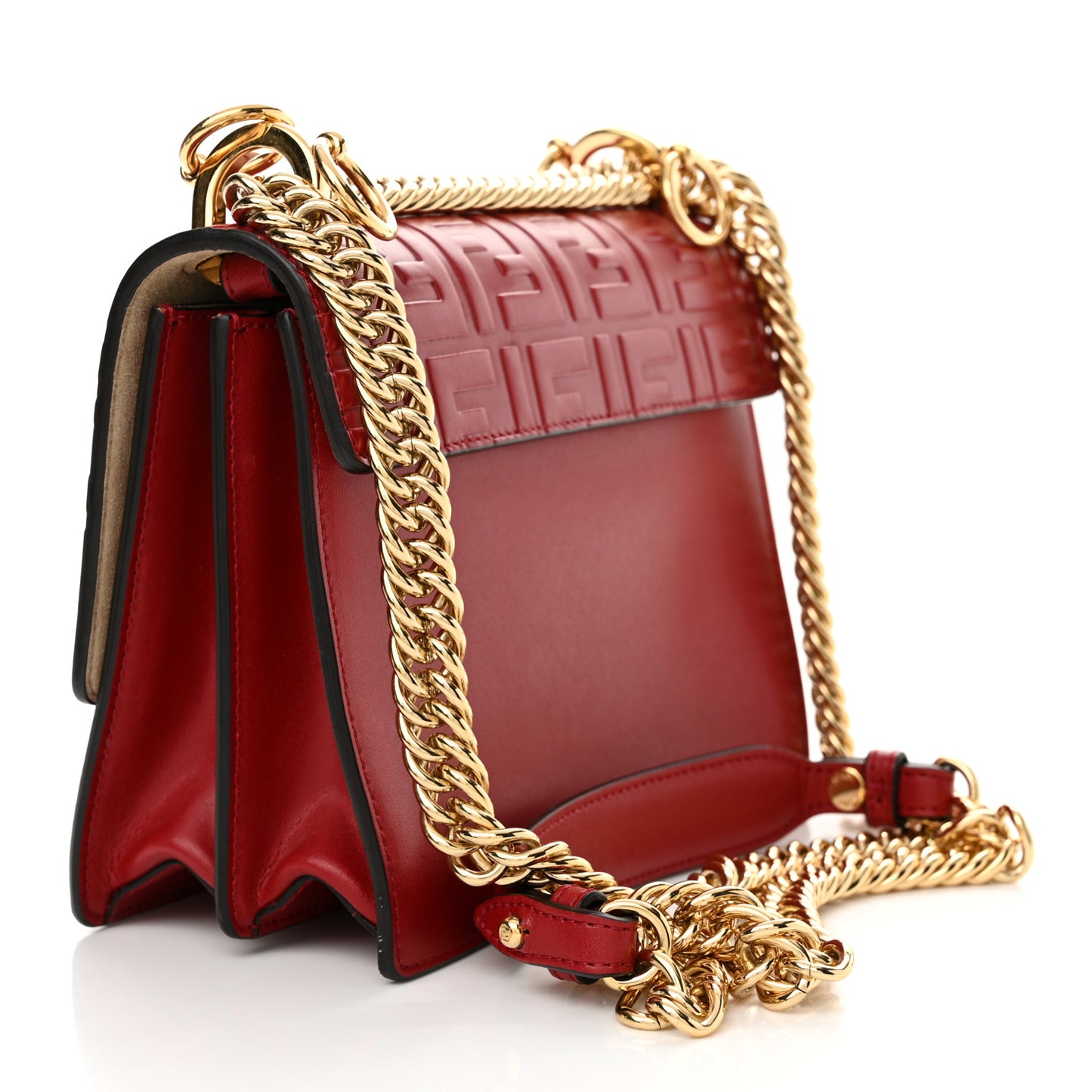Vitello Liberty FF 1974 Embossed Small Kan I Shoulder Bag Fragola