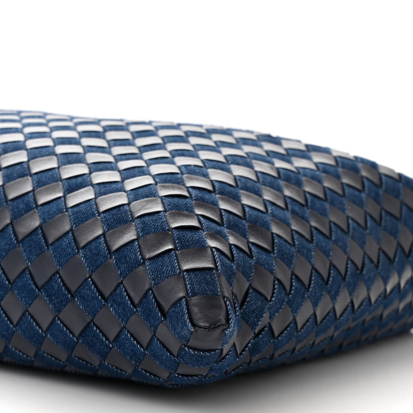 Denim Calfskin Intrecciato Large Hop Abyss Indigo