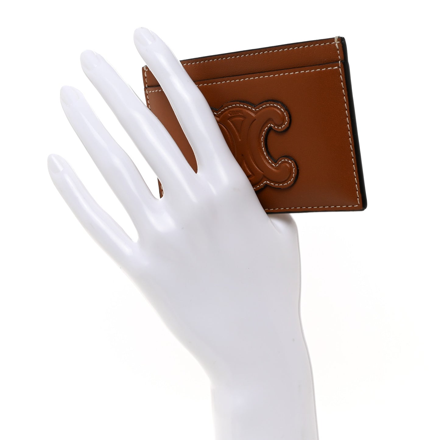 Smooth Calfskin Cuir Triomphe Card Holder Tan