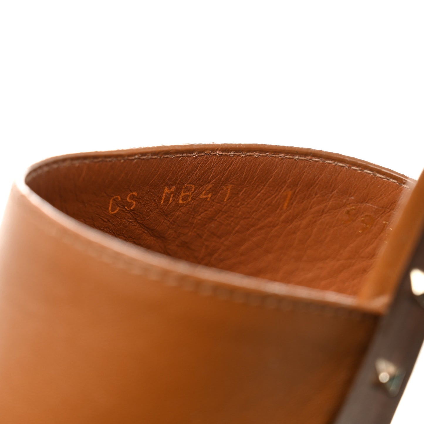 Calfskin Soul Rockstud Sandals 39.5 Saddle Brown