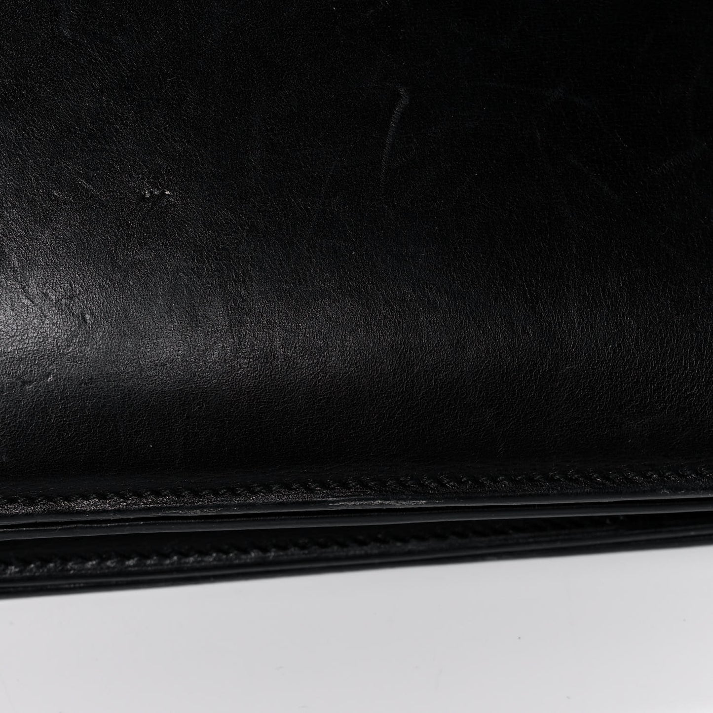 Liege Calfskin Large Classic Box Flap Bag Black