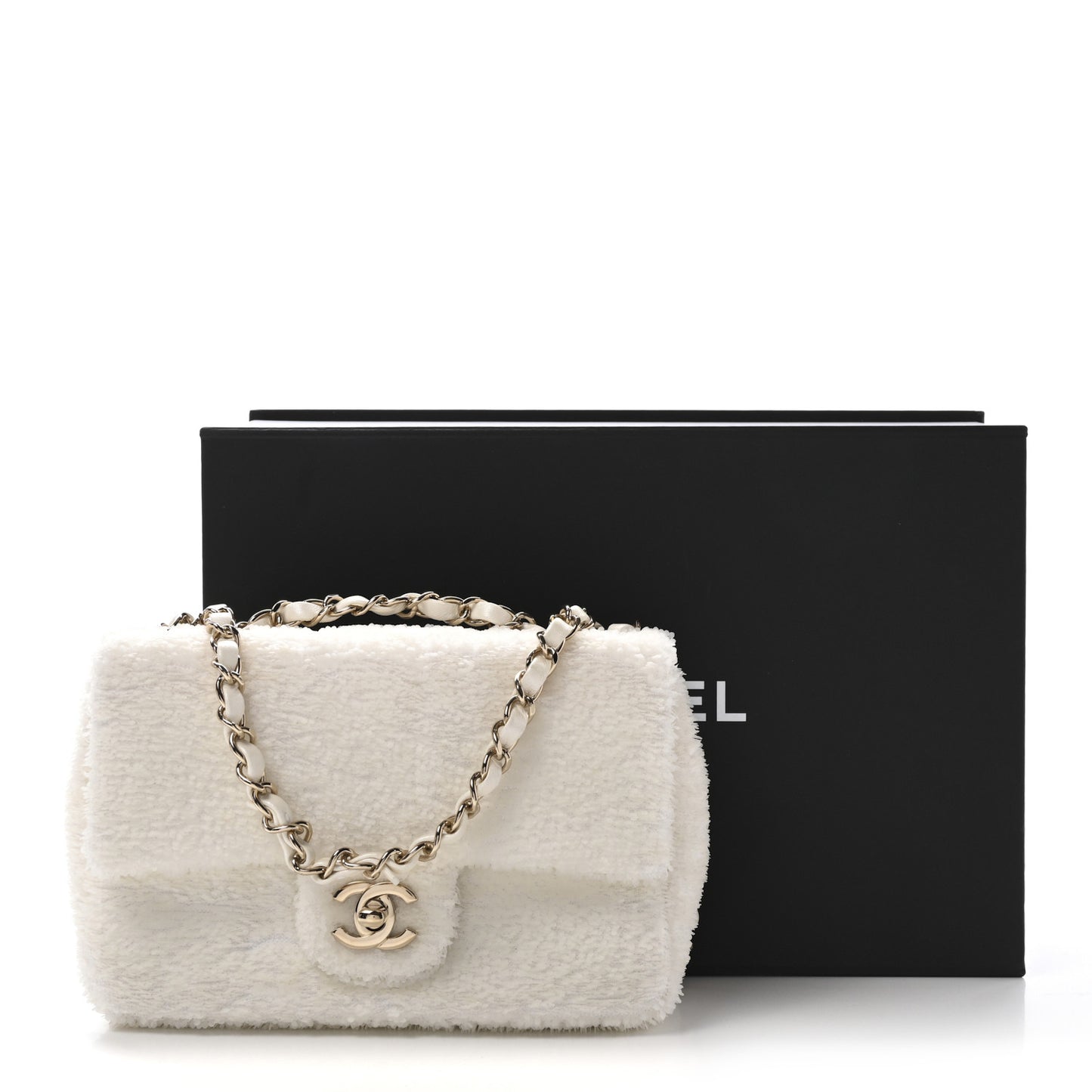 Sequin Mini Rectangular Flap White