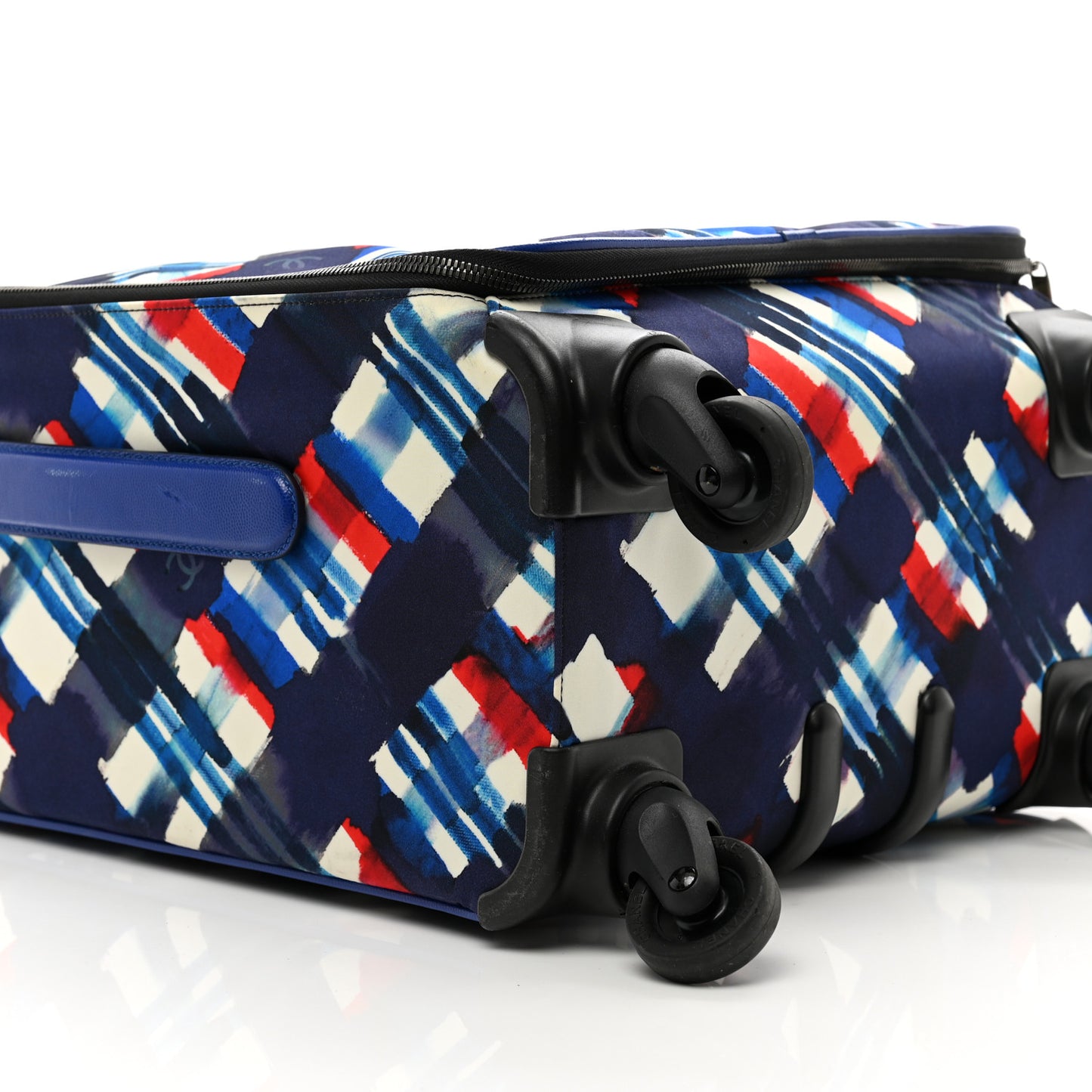 Nylon Airline Printed Coco Case Trolley White Navy Blue Red