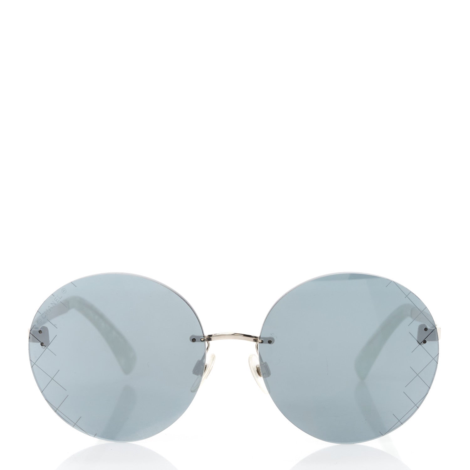 Chanel Metal Rimless Round Sunglasses 4216 Silver 2 of 8