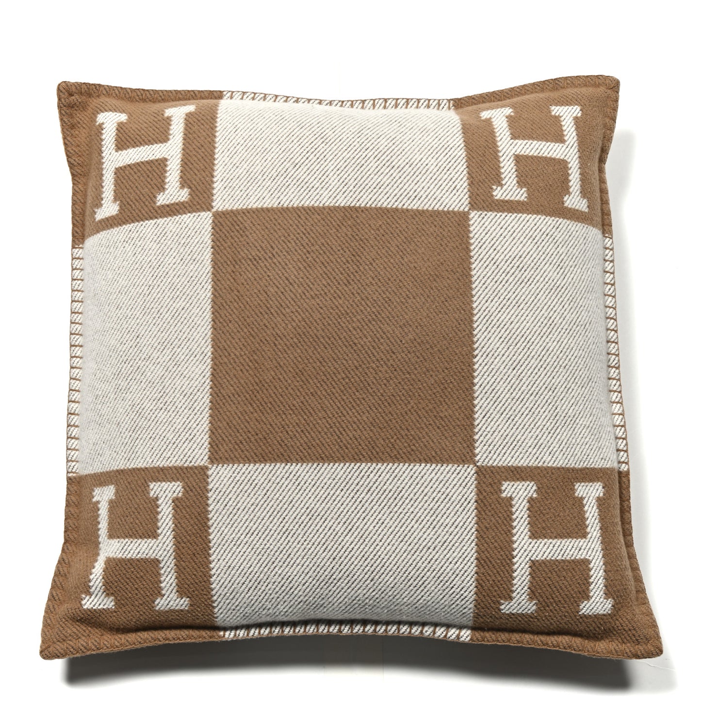 Wool Cashmere Avalon Pillow PM Ecru Camel