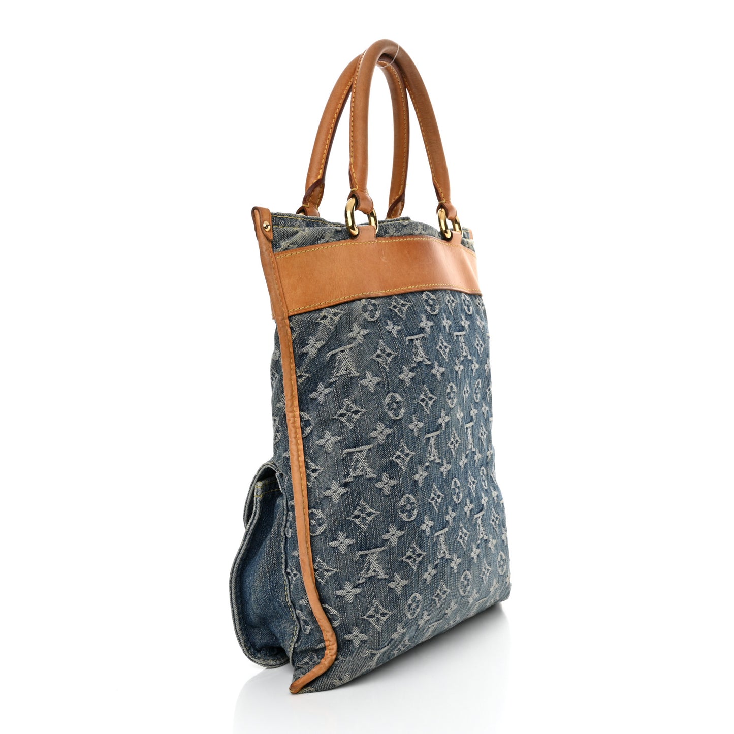 Monogram Denim Sac Plat Blue