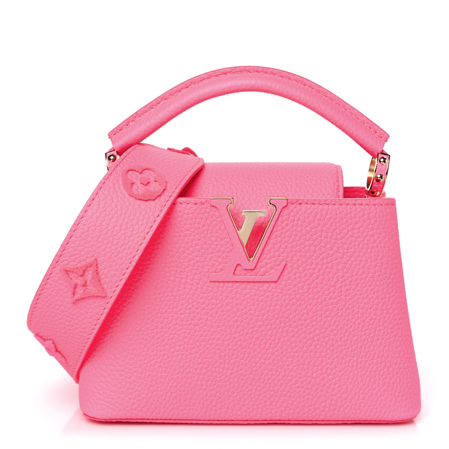 Taurillon Monogram Capucines Mini Fluo Pink