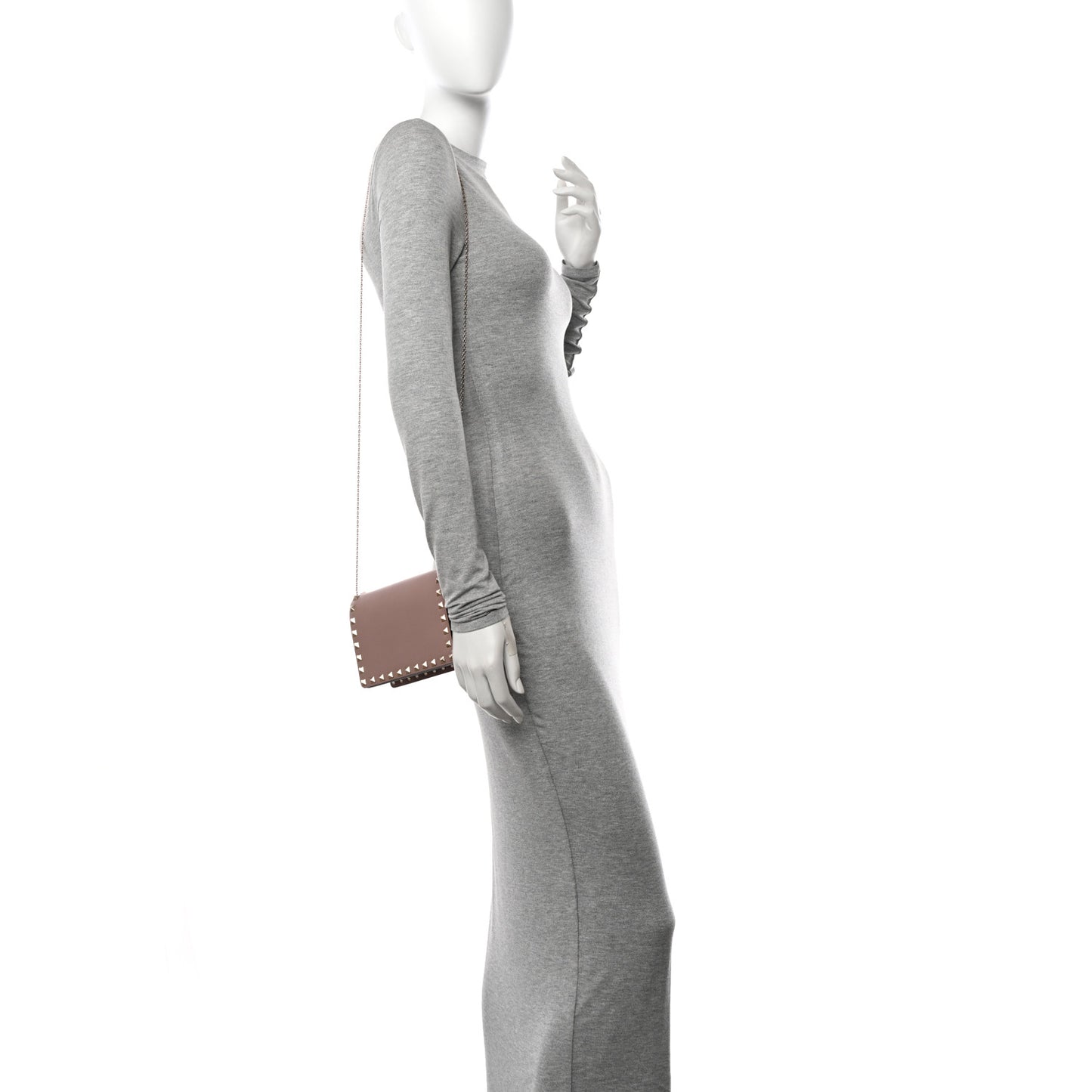 Vitello Rockstud Wallet on Chain Poudre