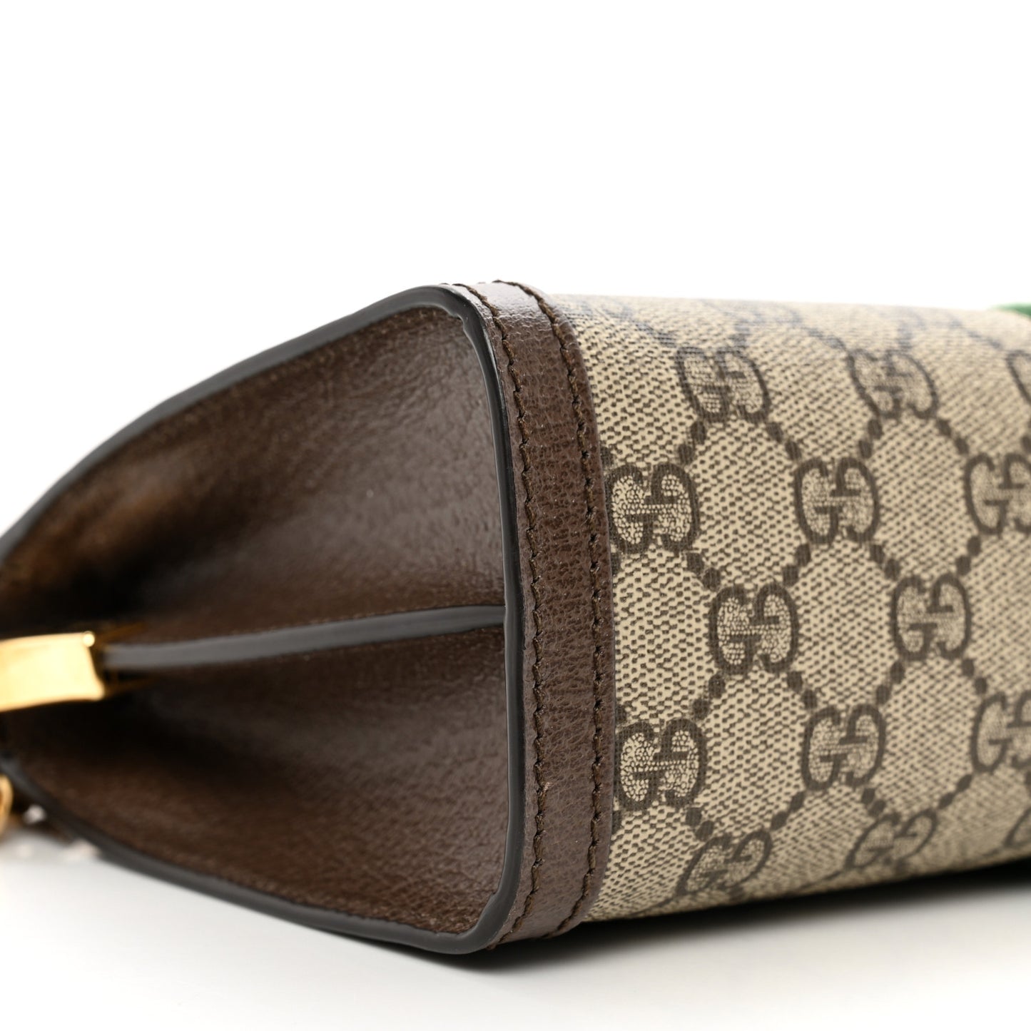 GG Supreme Monogram Web Small Ophidia Chain Shoulder Bag Brown