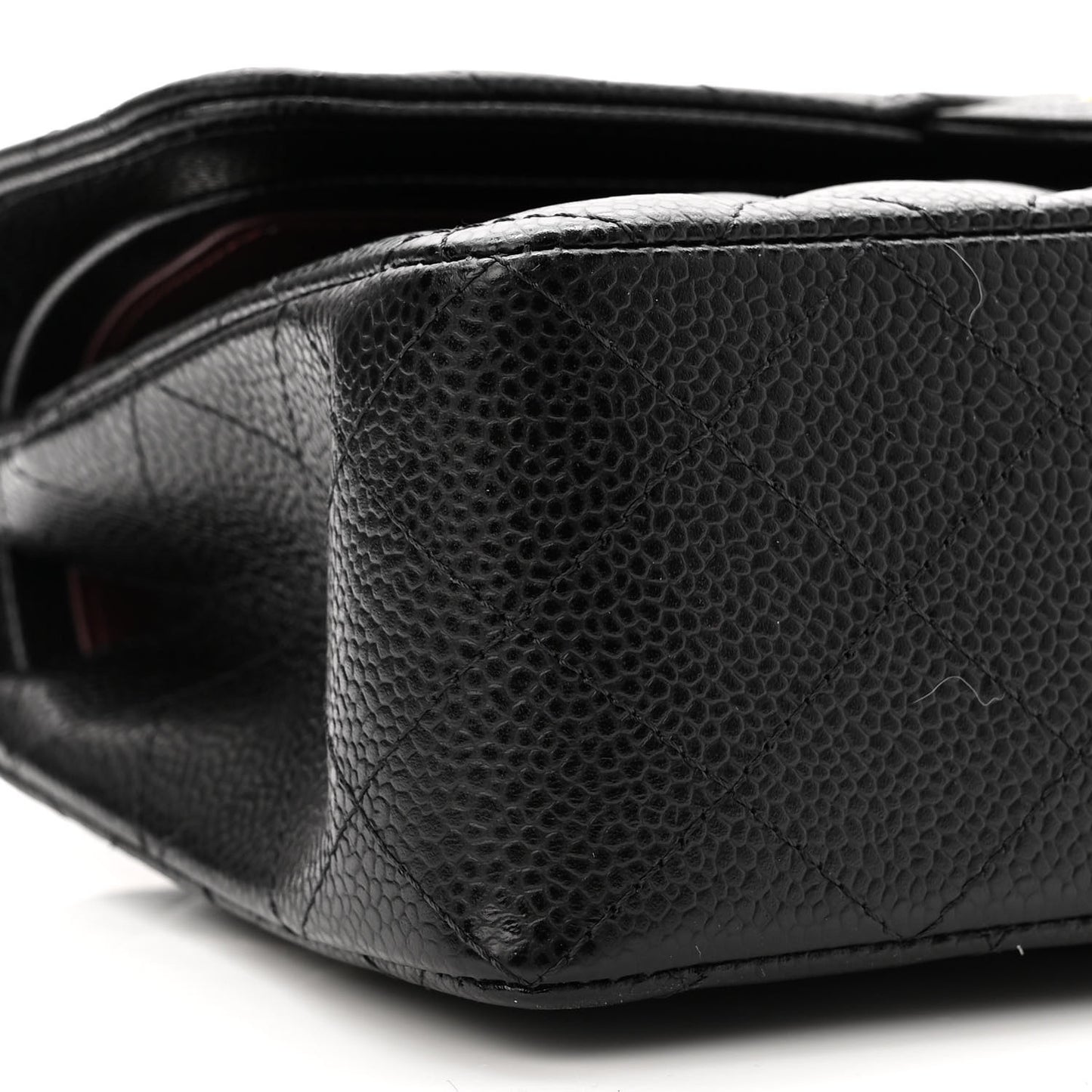 Caviar Quilted Small Double Flap Black
