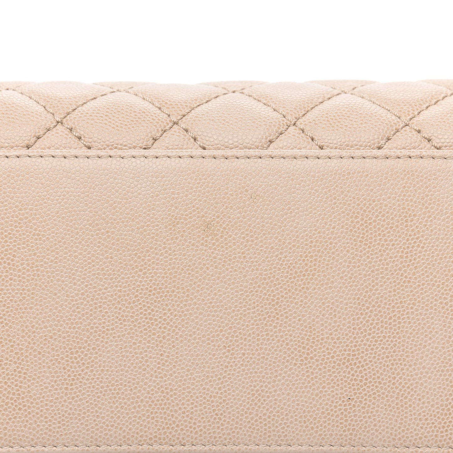 Caviar Quilted Medium Coco Handle Flap Light Beige