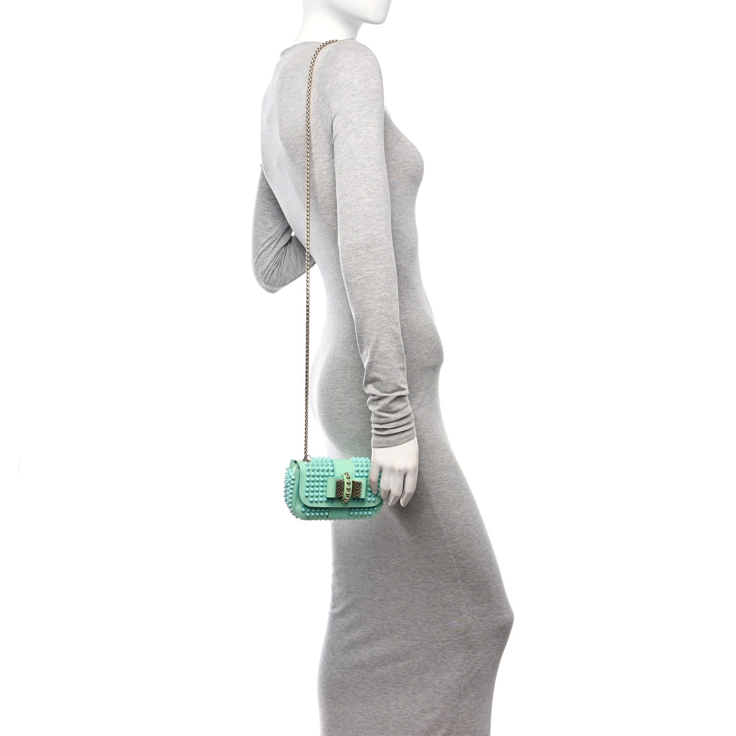 Christian Louboutin Patent Spiked Sweety Charity Crossbody Bag Opaline 2 of 10