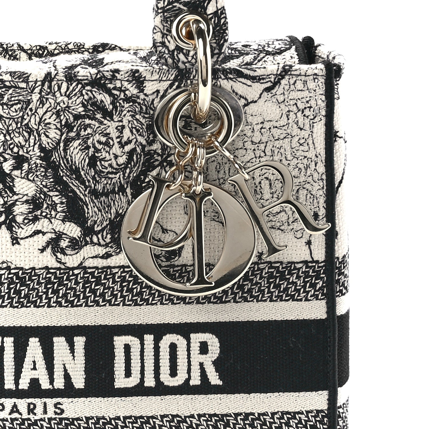 Christian Dior Canvas Embroidered Zodiac Toile De Jouy Medium Lady D-Lite Latte 8 of 11