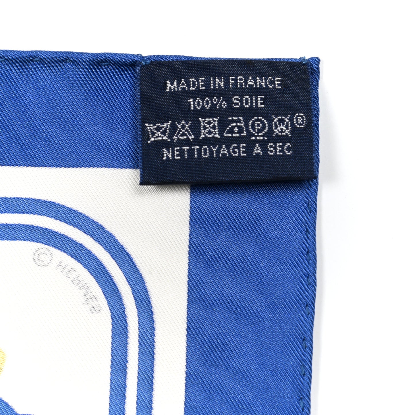Silk Brides de Gala Nano Scarf 20 Bleu Vif White Or