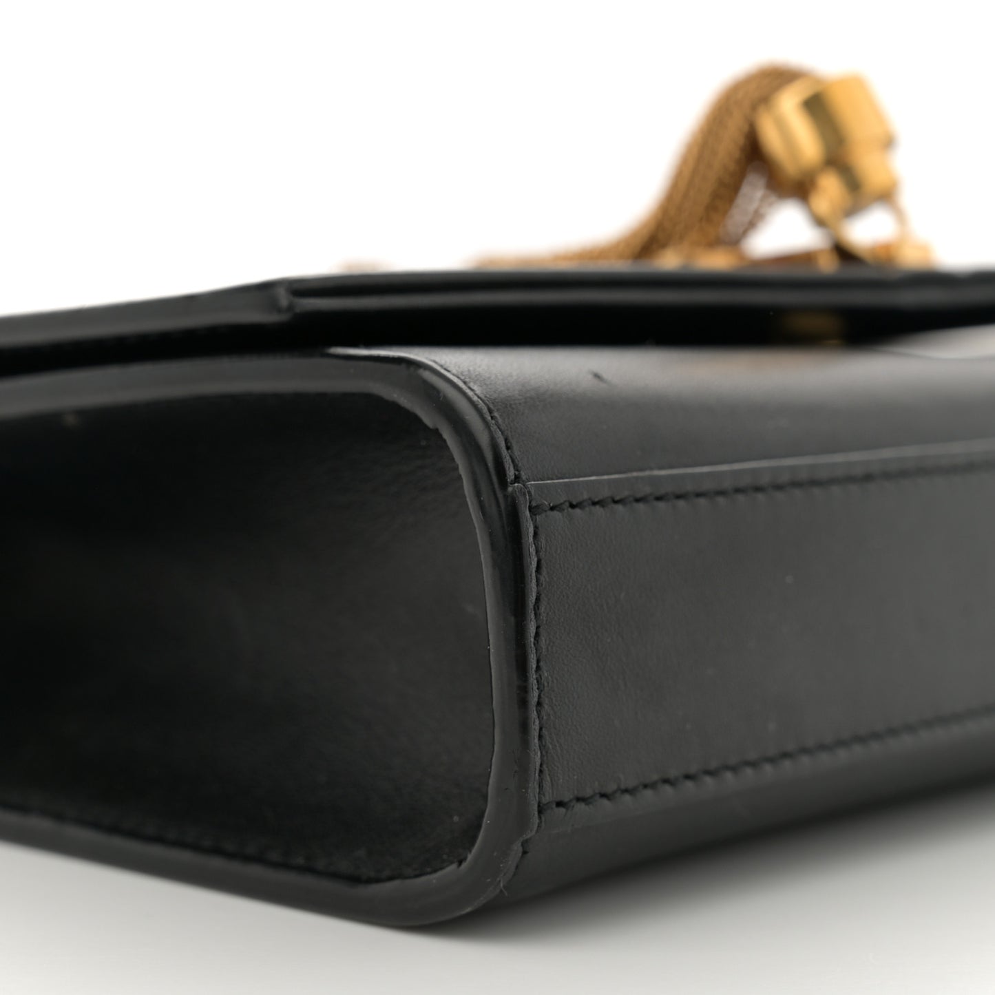 Calfskin Small Classic Monogram Kate Tassel Satchel Black