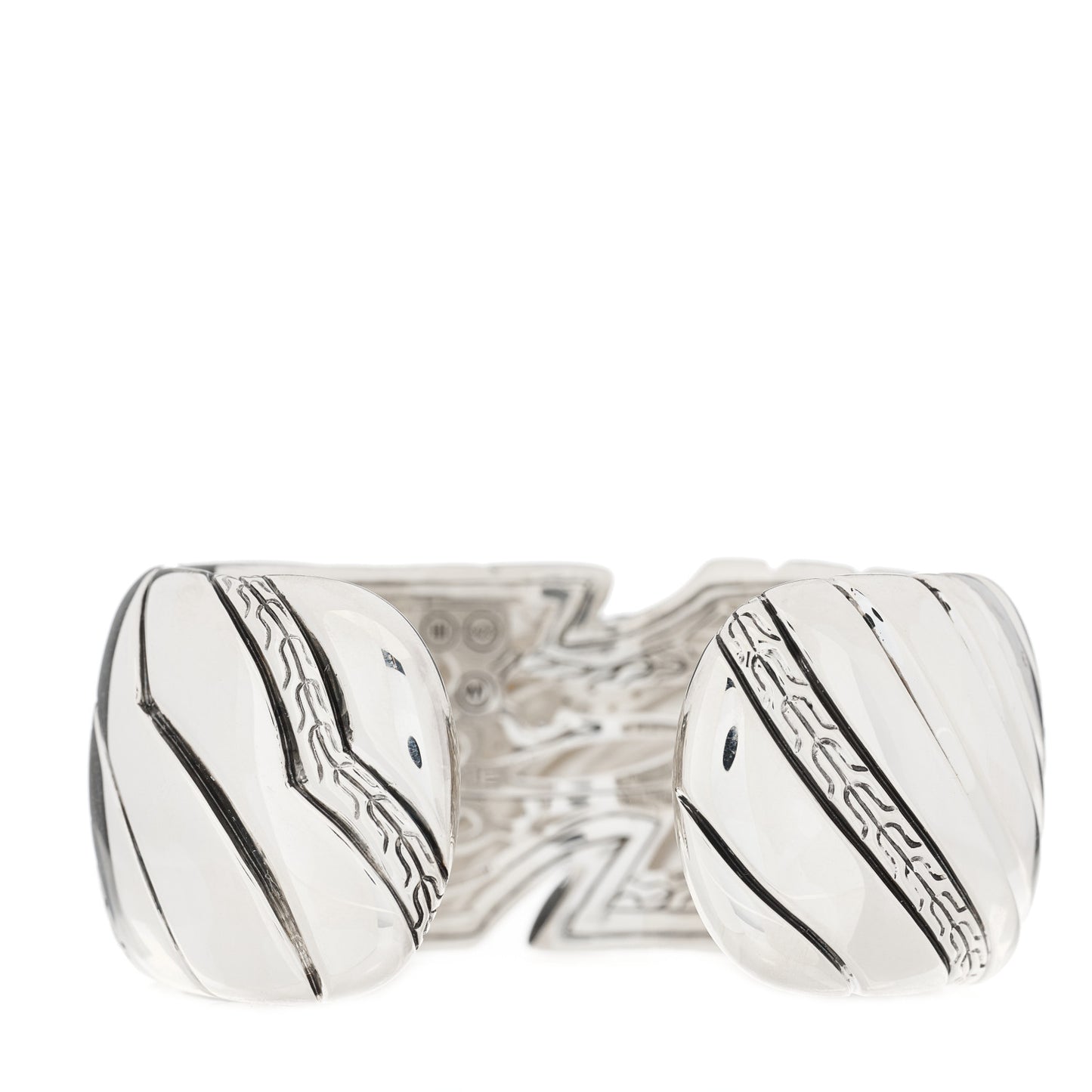 Sterling Silver Grey Diamond 31mm Lahar Kick Cuff Bracelet
