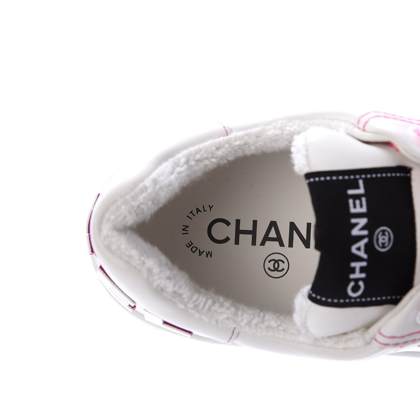 Calfskin Womens Logo Sneakers 39 White Pink