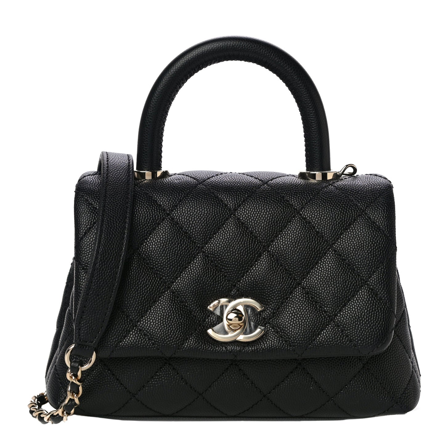 Caviar Quilted Extra Mini Coco Handle Flap Black