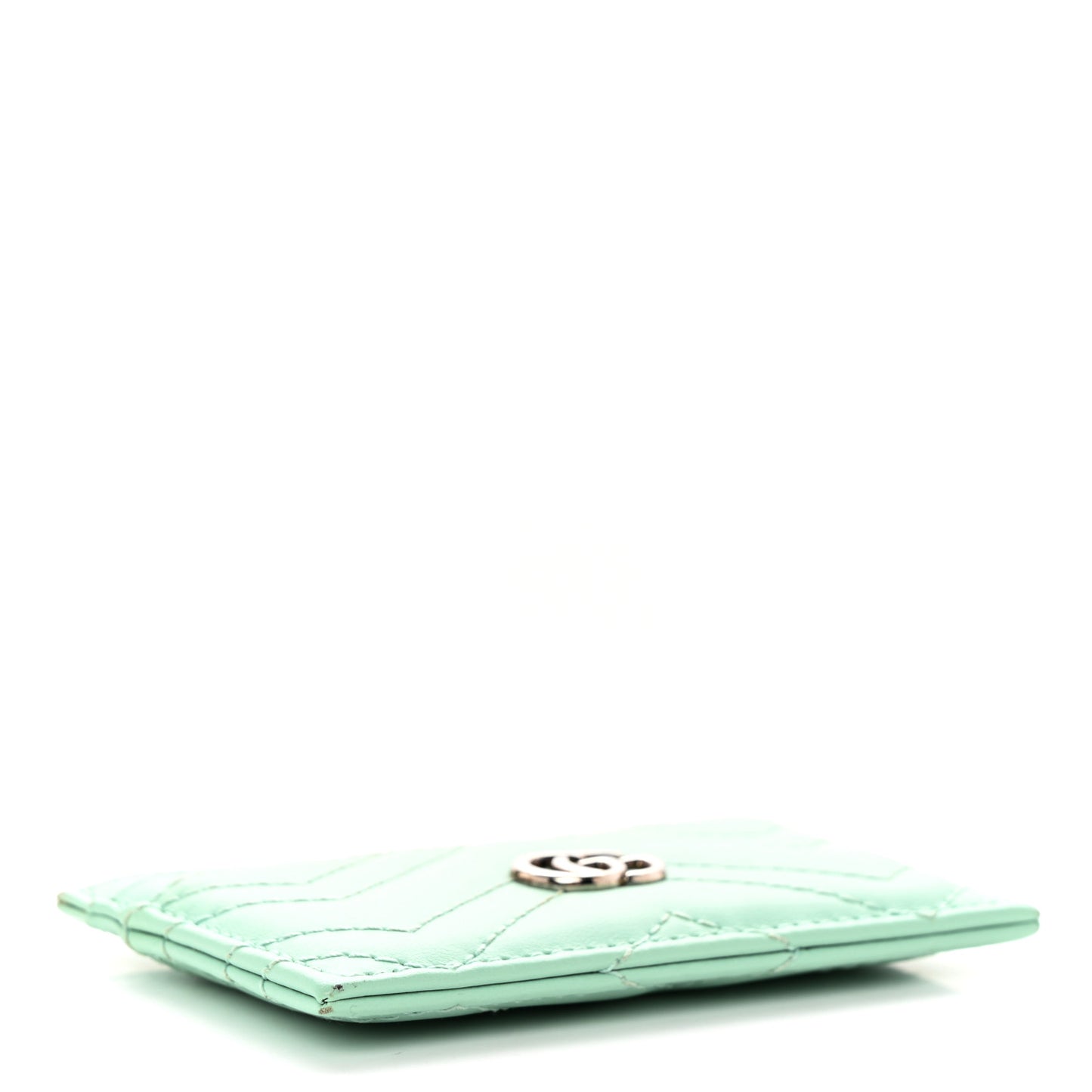 Calfskin Matelasse GG Marmont Card Holder Water Green