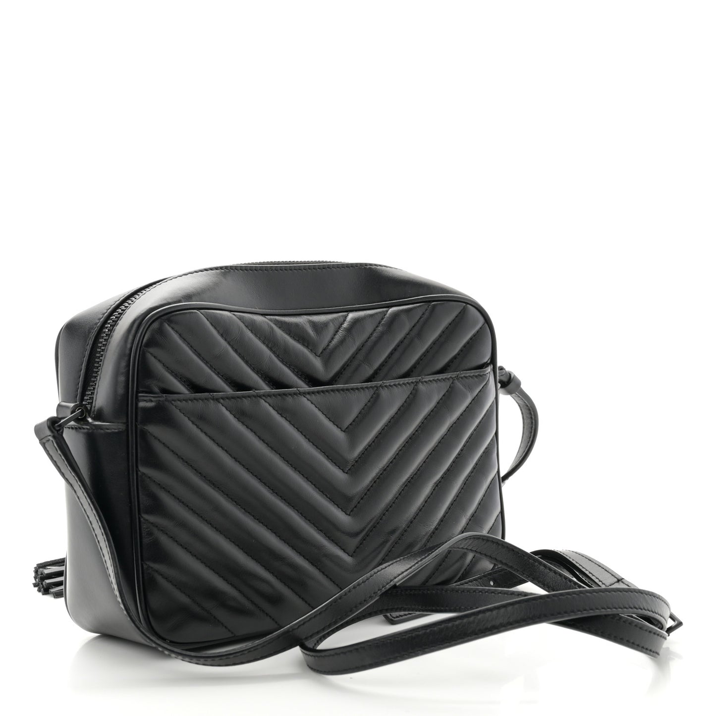 Calfskin Matelasse Monogram Monochrome Lou Camera Bag Black