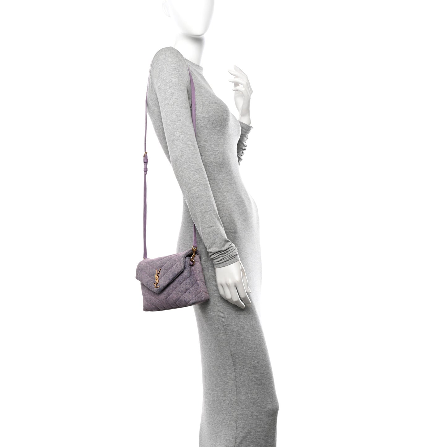 Denim Y Quilted Monogram Toy Loulou Crossbody Bag Bleached Lilac